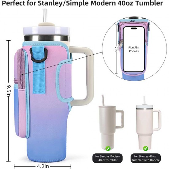 Billz Buddy Tumbler Accessory Bag for S'well XL & Stanley 40oz Travel Mug  - Gradient